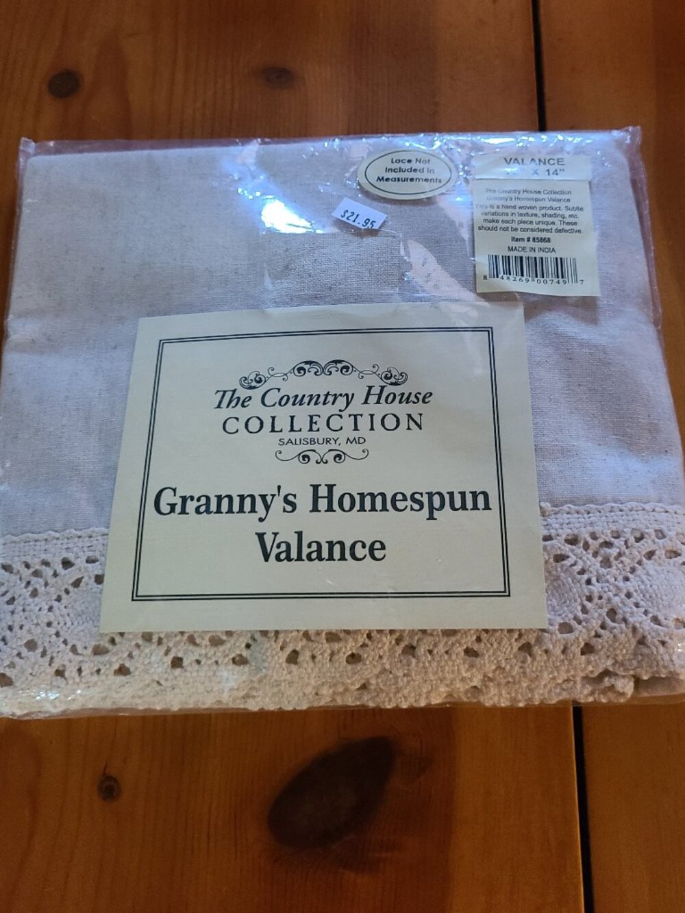 NWT Country House Collection Granny's Homespun Valance 72 x 14 Primitive